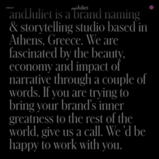 andjuliet brand naming studio, logo design web design and development